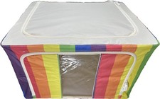 BOX PORTATUTTO PORTABIANCHERIA Contenitore Salvaspazio con Cerniera, 50x40x33 cm