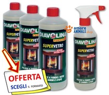 Diavolina SUPERVETRO → Spray 500 ml / Ricarica 1000 ml - DETERGENTE Stufe Camini