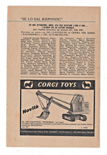 PUBBLICITÀ ADVERTISING WERBUNG ITALIAN CLIPPING 1963 CORGI TOYS SCAVATRICE
