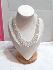 Collana Vintage Anni'60, Due Fili In Cristallo Aurora Borealis