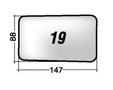 Per Lancia Delta fino a 1993 Vetro di Ricambio Dx=Sx per Specchio Retrov. 147x88