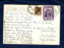 POSTCARD FOR ENGLAND FRANKED
