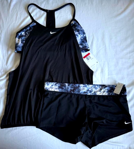 Nike 2pz costume bagno nero - bagno,
