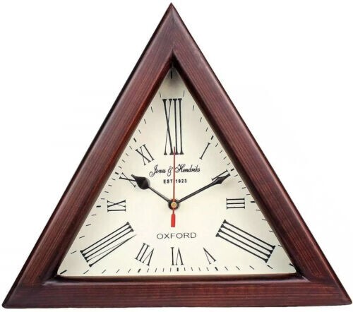 Orologio legno triangolo 12 - orologio,