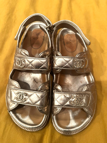 Chanel dad sandals gold - chanel,
