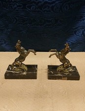 Antichi Reggilibri Fermalibri Sculture Cavalli Rampanti Art Decó Anni 30 