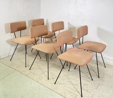 SET 6 SEDIA Augusto Bozzi ANNI 50 Saporiti FERRO STOFFA DESIGN CHAIR VINTAGE