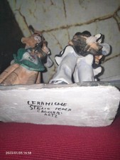 Statuina coppia sarda in ceramica STELIO MOLA Cagliari sardi statuetta vintage