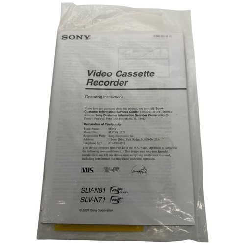 Videoregistratore sony slvn71 - videoregistratore,