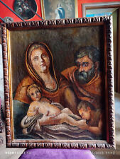 madonna con bambino san giuseppe e san giovanni olio su tela antica