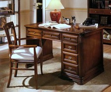 SCRIVANIA IN LEGNO DI TANGANIKA 6 CASSETTI FINITURE LEGNO O LACCATA 615