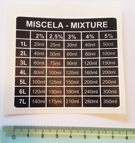 Adesivo miscela tabella - , vespa