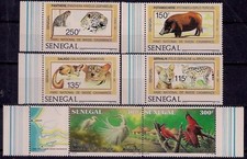 Senegal 1987 Parco Nazionale Maiali Gatti Selvatici Leopardi Panthera Egret/Birds Mappe MNH1