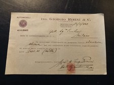 Fattura Pubblicitaria FIAT Automobile Milano Auto Nota Accredito Gomme Pirelli