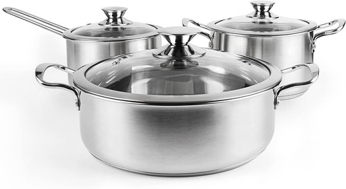 Set pentole acciaio inox - di, in