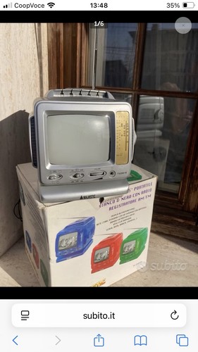 Mini televisore bianco nero - mini, e