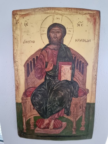 Antica icona museale cristo - antica,