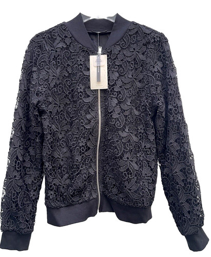 Giacca nera crochet zara - giacca, in