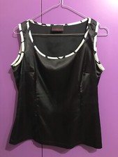 Completo Elegante Donna Ragazza Raso Nero Affare Costosissimo Canotta Gonna