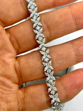925 Sterling Silver Round Cut Lab Created Diamond Ladies Tennis Bracelet 6.00 Ct
