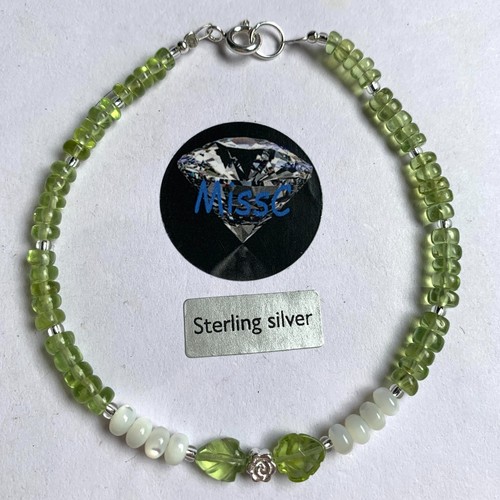 Bracciale rosa peridoto - peridoto, e