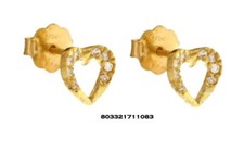 Orecchino oro giallo 18kt. con cuore zirconi brillanti promo san valentino donna