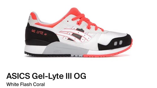 Asics gel lyte wht coral - gel, 3