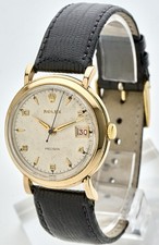 Rolex Precision Date Swiss 9K oro massiccio '1954' orologio vintage da uomo 34 mm