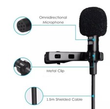 MICROFONO PULCE CLIP LAVALIER OMNIDIREZIONALE MINIJACK 3.5mm YOUTUBER VLOGGER