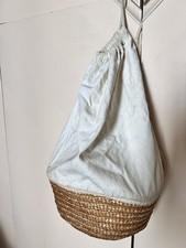 Borsa In Tela E Paglia Vintage 