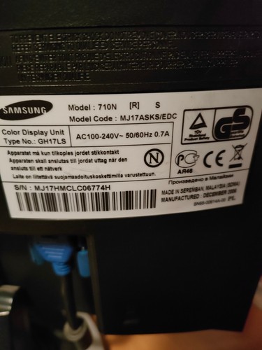 Monitor samsung 710n - samsung, 17”