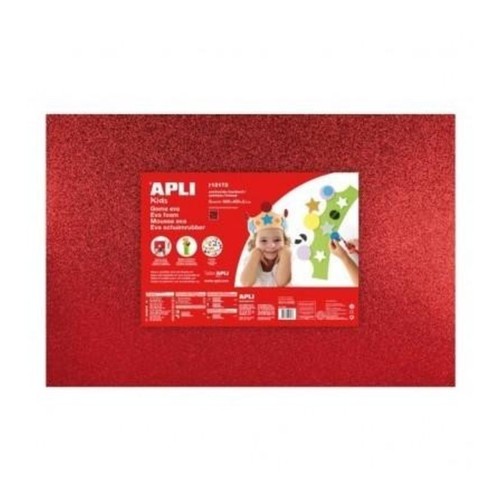 Gomma eva 40x60 glitter rosso - eva,