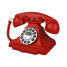 Telefono fisso retrò rosso