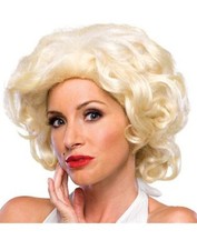 Parrucca Hollywood Starlet Marilyn bionda accessorio costume Halloween