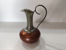 Brocca di rame  metallo vintage con manico  antico brocca decorativa antica 