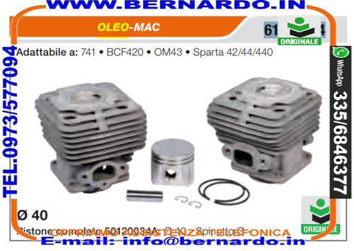 Kit cilindro pistone 40 - cilindro, e