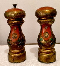 Sale e pepe vintage decoro fiorentino  legno dipinto