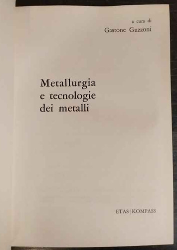 Metallurgia tecnologie dei - e,