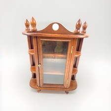 Scaffale vintage in legno sospeso o indipendente con anta in vetro