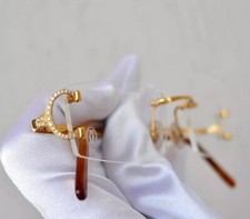 PICCADILLY Rimless CARTIER Sunglasses Occhiali Frame Customize Diamonds Big C