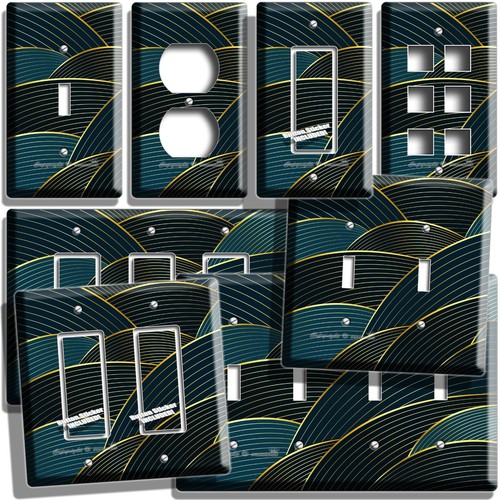 Blue waves art deco - art, stile