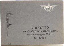 uso e manutenzione rumi 125 sport moto d'epoca anastatica stazione servizio