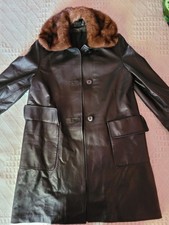 SVENDO OFFERTA Cappotto lungo di vera pelle Made In Italy Donna con pelliccia...
