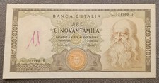 50000 LIRE LEONARDO DA VINCI 16/05/1972 BB