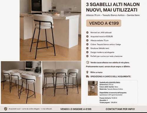 Nalon sgabelli alti - nalon, 3