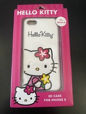 NUOVA custodia Hello Kitty Sanrio 3D per Apple iPhone 5 cover decorativa bianca
