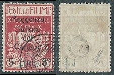 1920 FIUME USATO REGGENZA