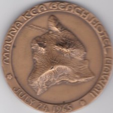 HAWAII 2M-320 1965 MAUNA KEA BEACH HOTEL ENORME 64MM ALTORILIEVO BELLEZZA 