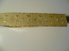 4 MT NASTRO CINTURA BORSA TRACOLLA CINGHIA H 2 cm CORDA / POIS ORO PEZZA 4 MT