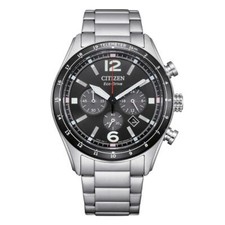 Orologio Citizen eco-drive acciaio uomo aviator crono nero CA4654-55E